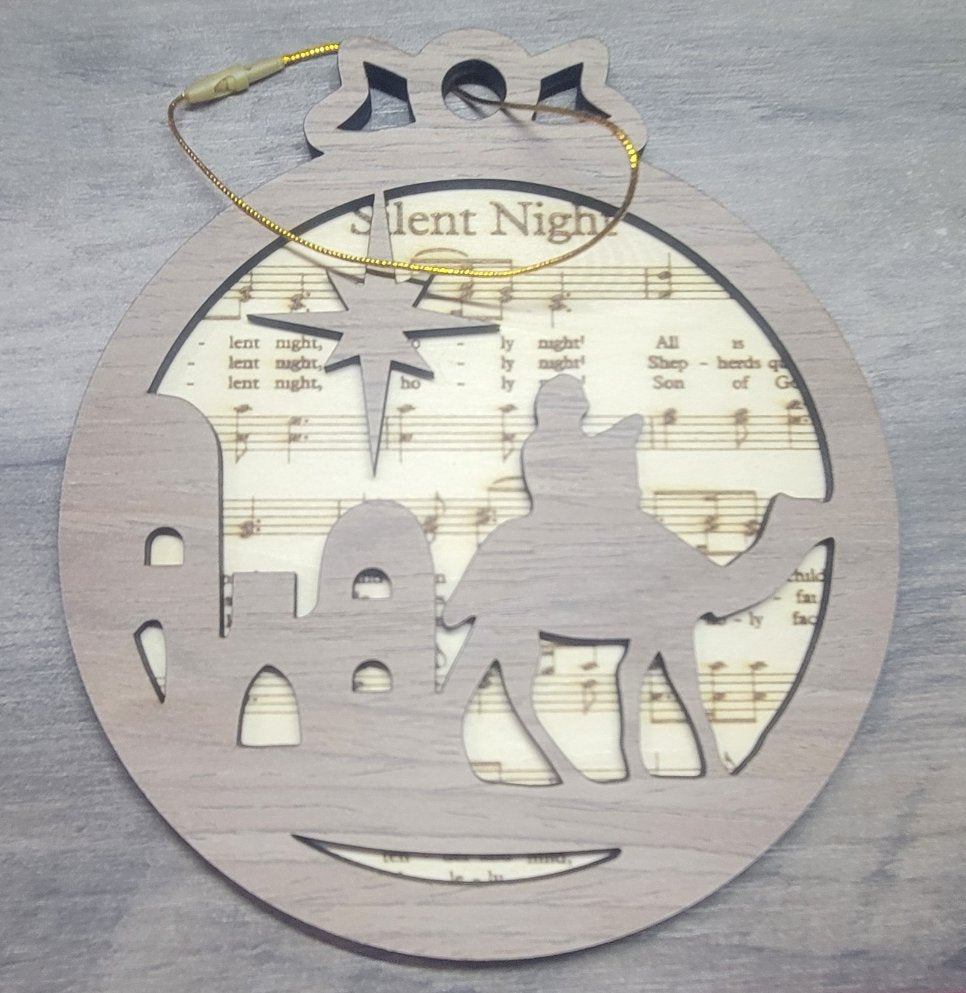 Wooden Sheet Music Ornament