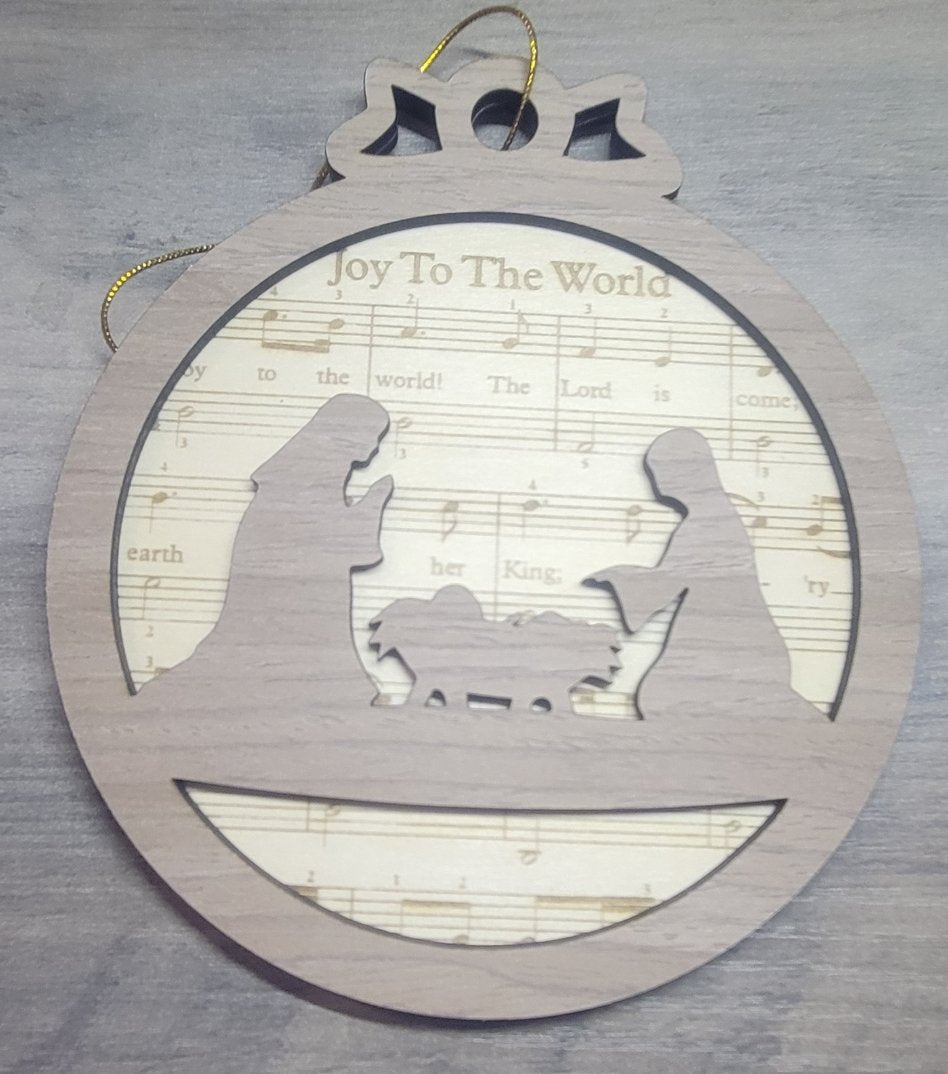 Wooden Sheet Music Ornament