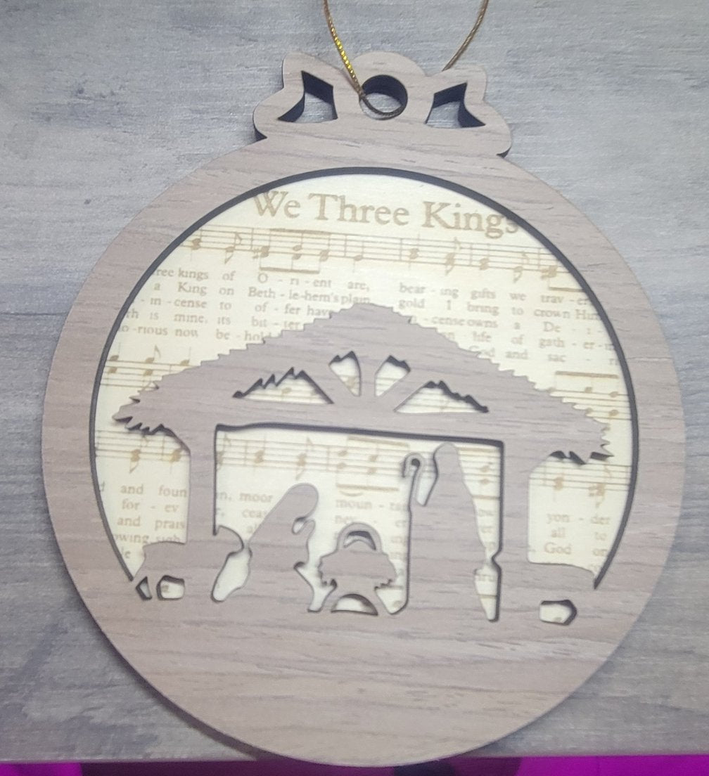 Wooden Sheet Music Ornament