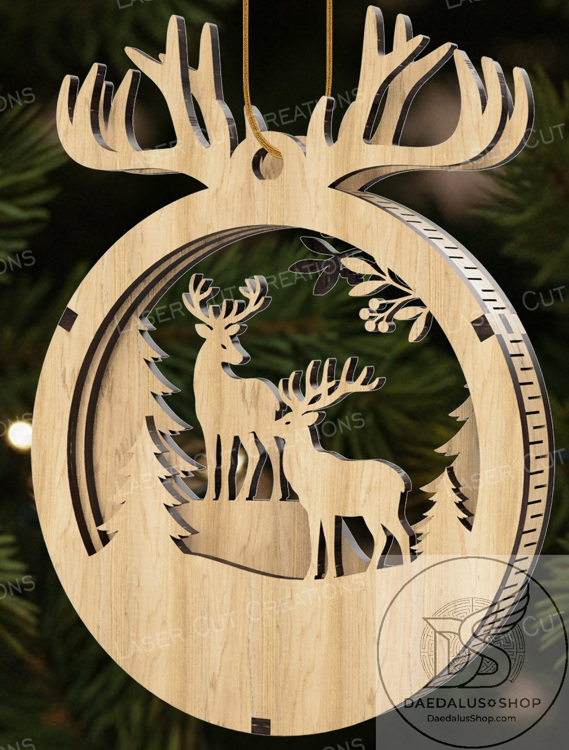 Three Layer Wooden Holiday Ornament