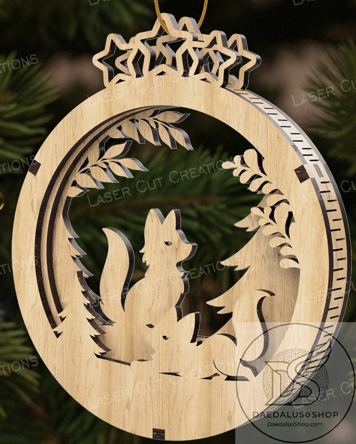 Three Layer Wooden Holiday Ornament