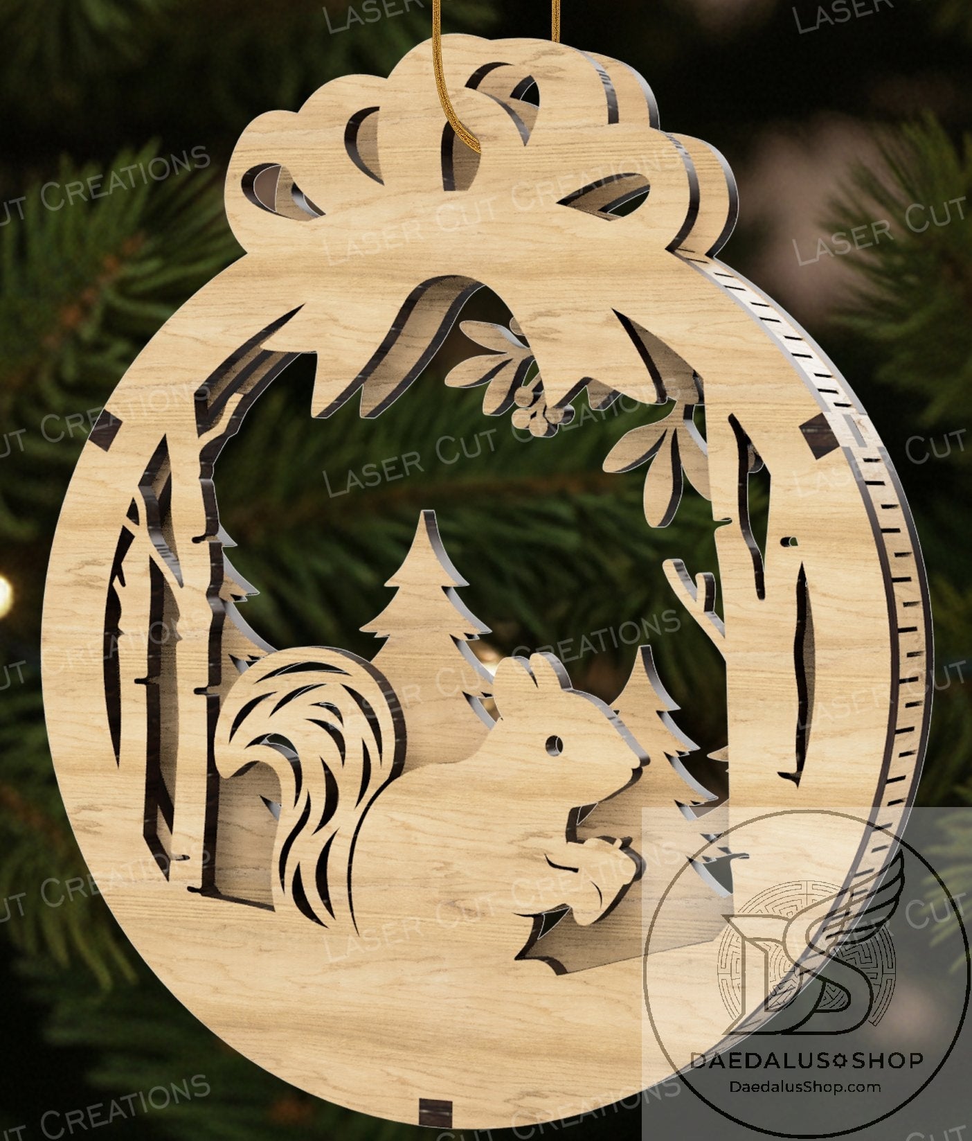 Three Layer Wooden Holiday Ornament
