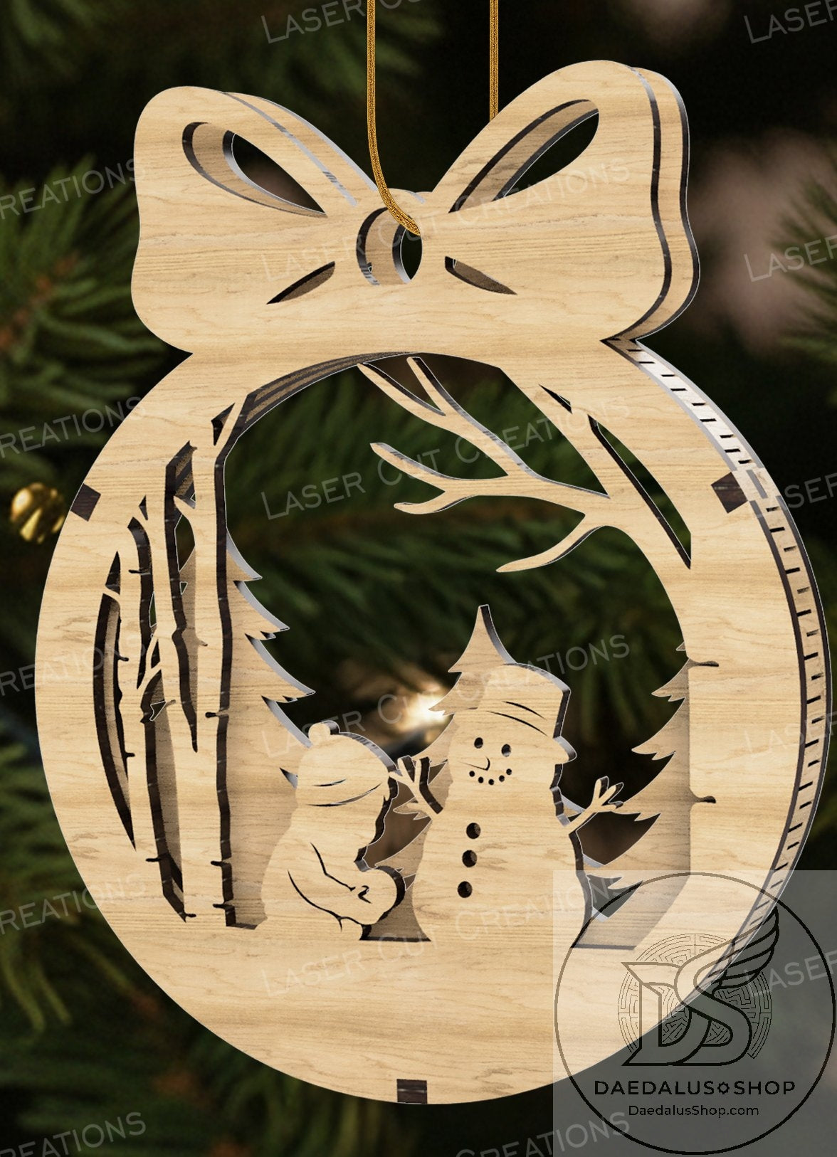 Three Layer Wooden Holiday Ornament