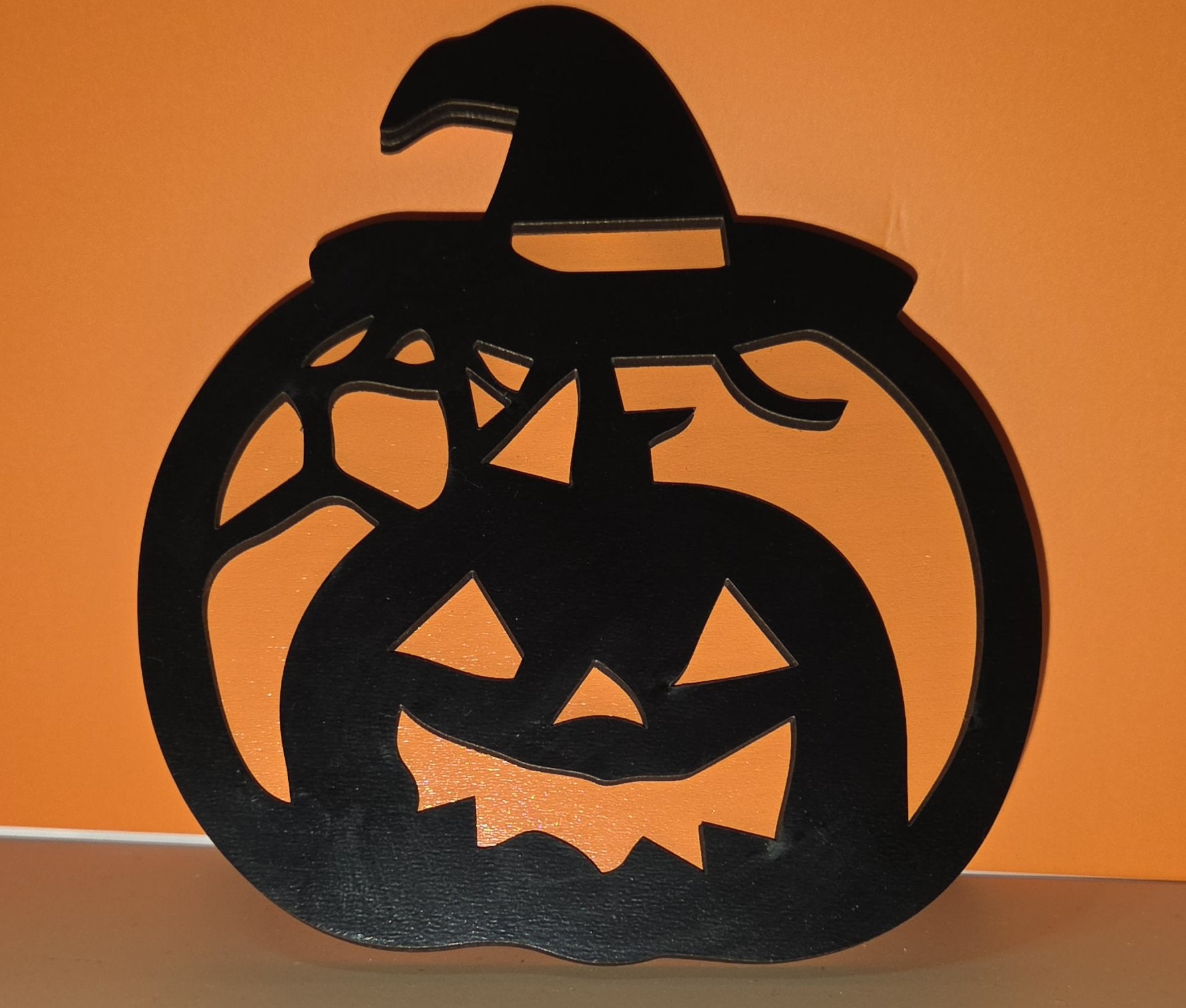 Decoración de calabaza bicolor para Halloween
