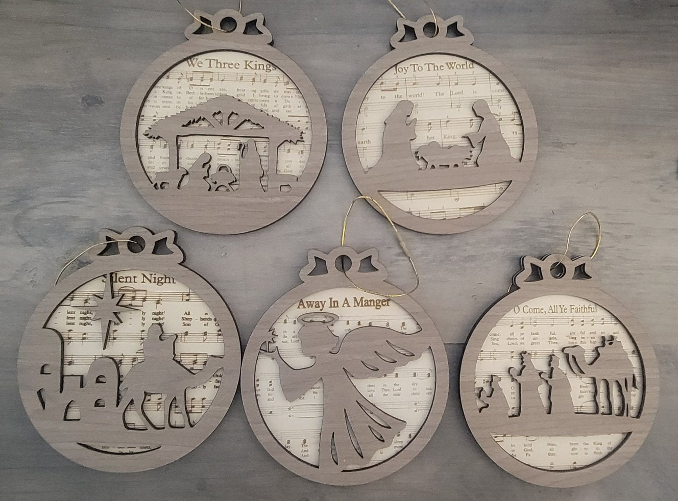 Wooden Sheet Music Ornament