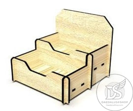 Wooden Double Stacked Personalized Business Card Holder