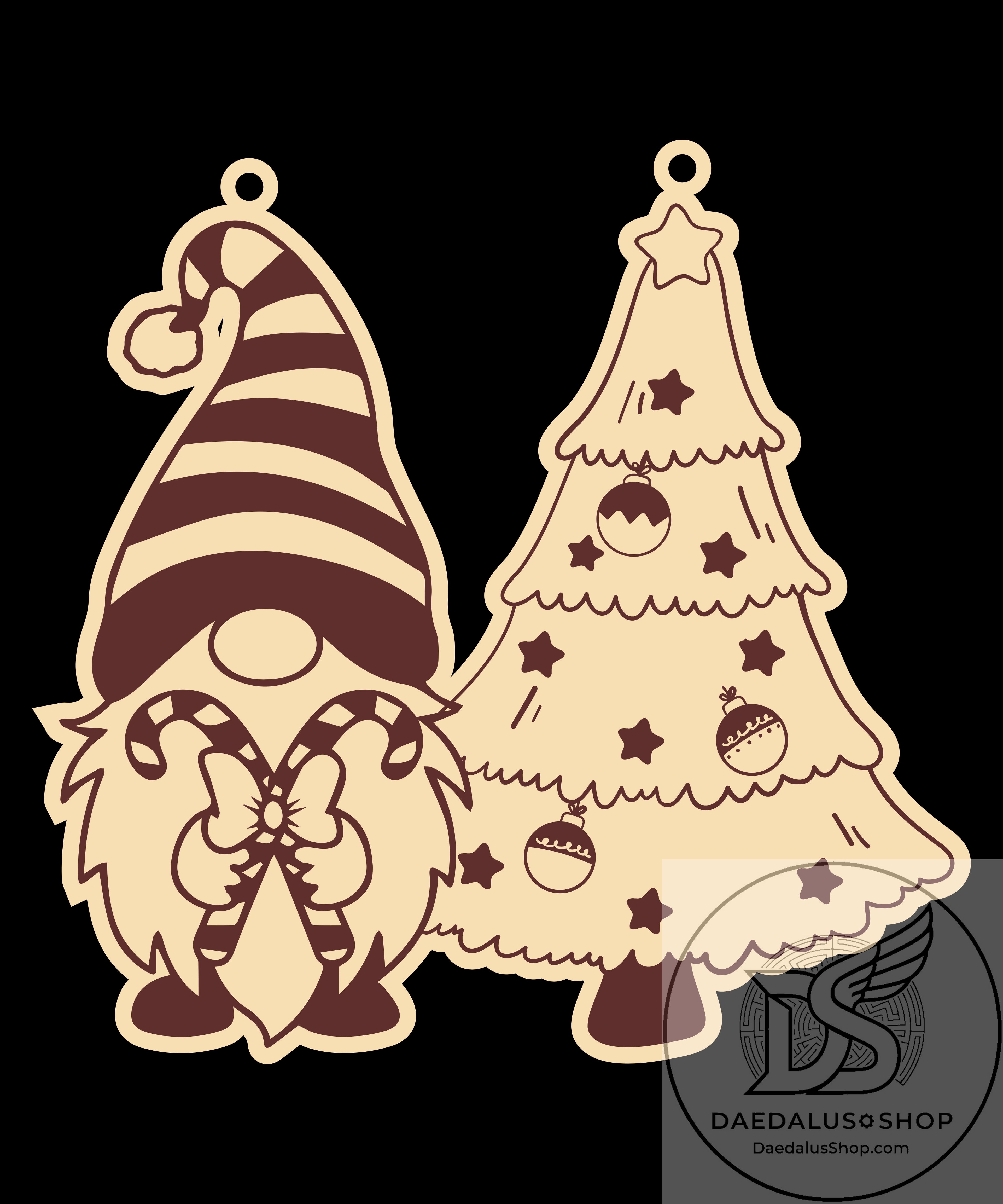 Wooden Gnome Christmas Ornament - 31 Designs