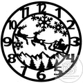 Santa Sleigh and Reindeer Wall Clock