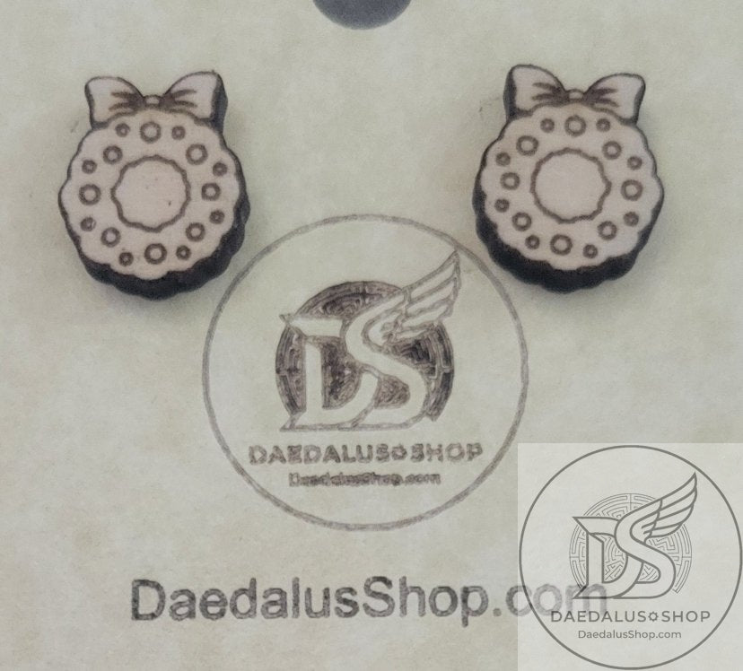 Christmas Wreath Stud Earring Set 11mm x 12 mm