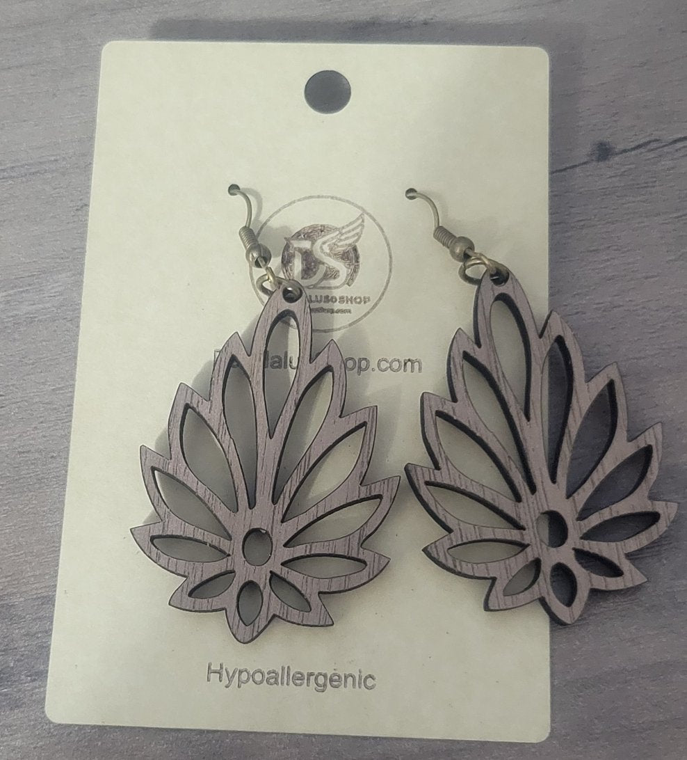 Walnut Wood Earrings with Bronze Hooks - 9 Styles