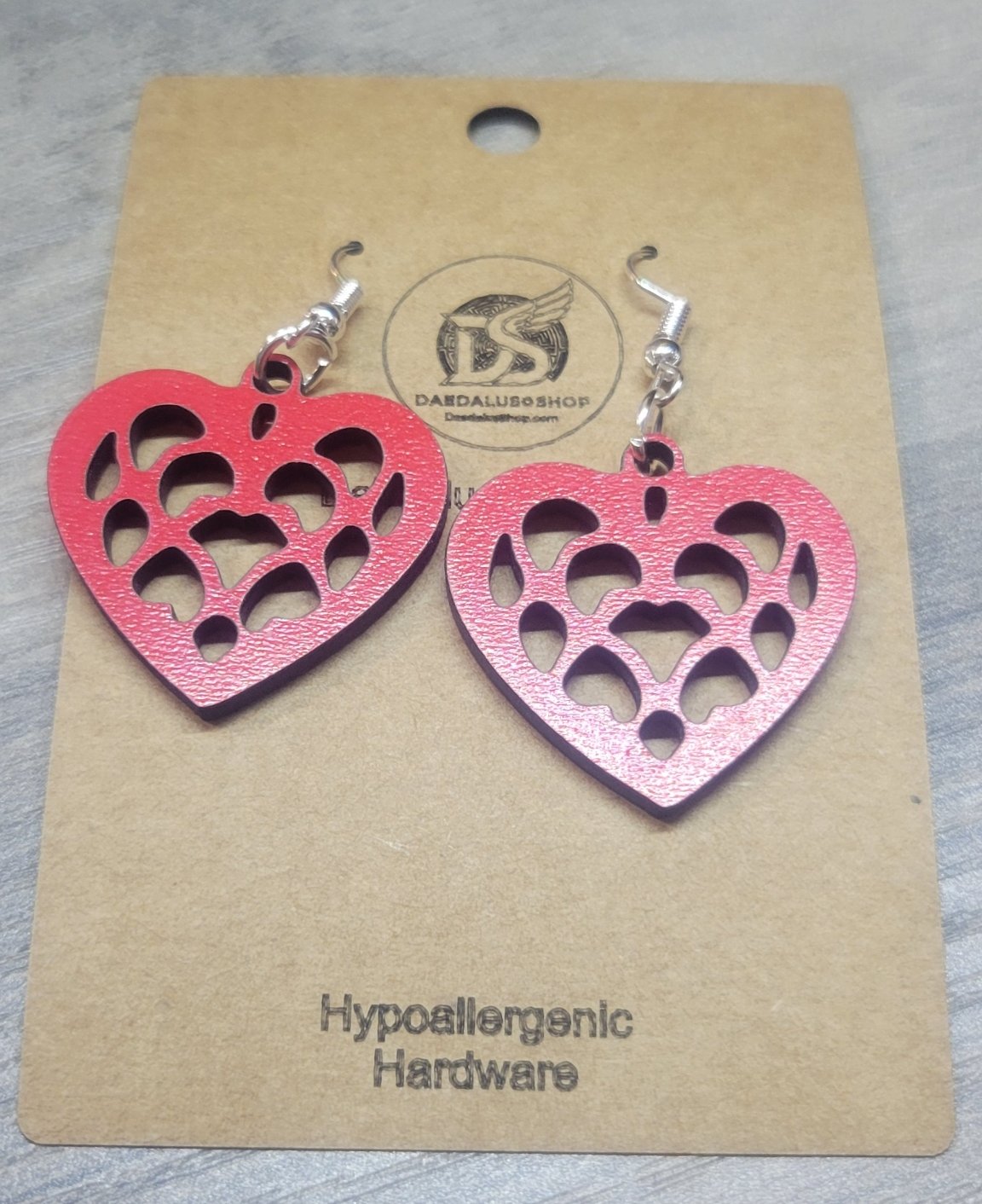 Heart Shaped Scallop Style Earring Set - 30mm x 30mm
