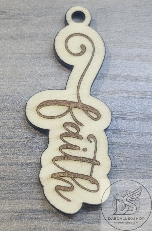 Religious Words Keychains - Wooden Laser Cut