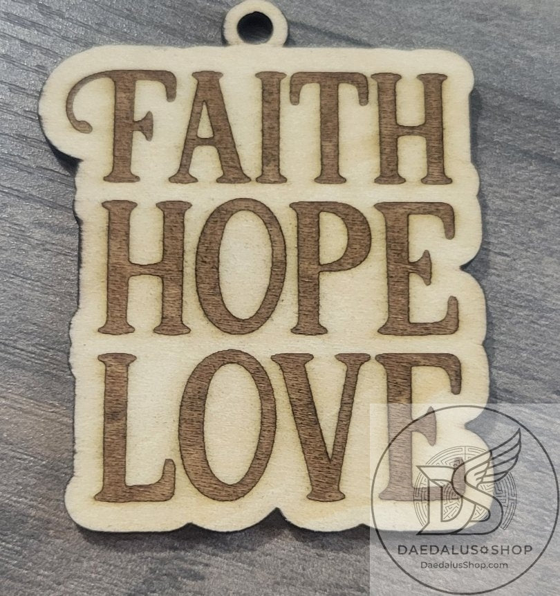 Religious Words Keychains - Wooden Laser Cut