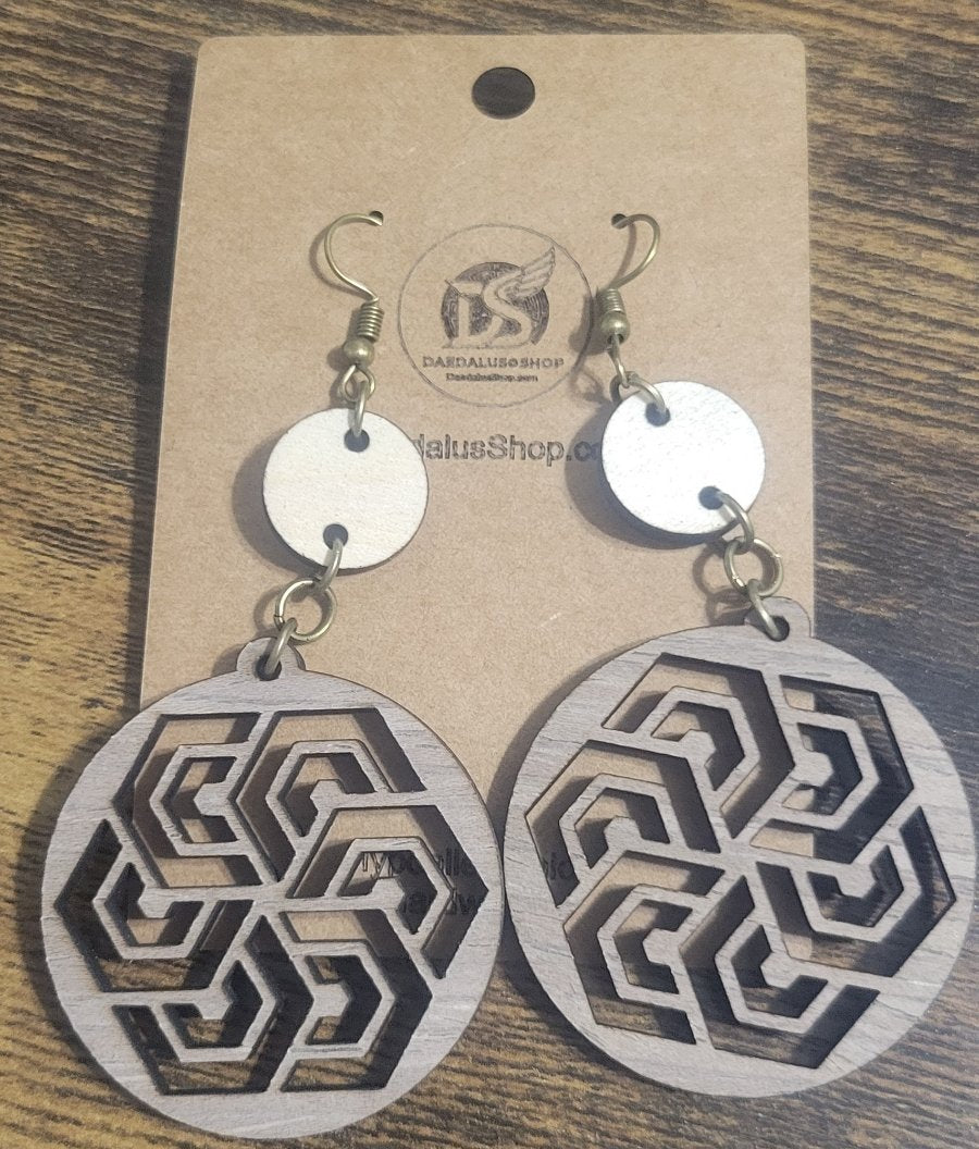 Geometric Two piece Earrings - 40mm x 65mm