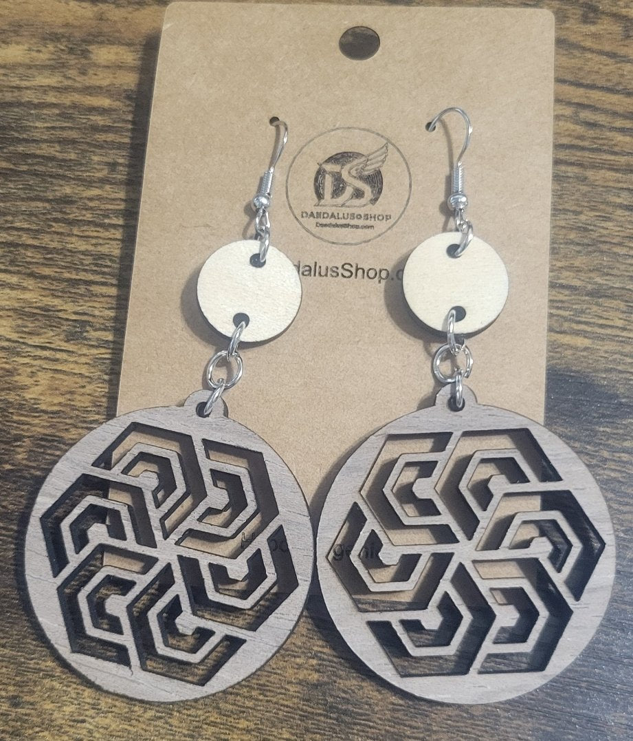 Geometric Two piece Earrings - 40mm x 65mm