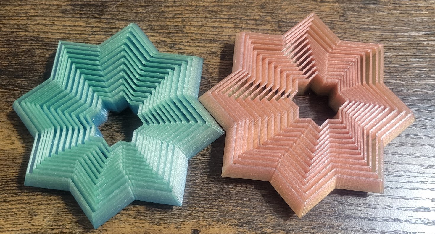 3D Printed Fractal Fidget OctoStar - Colors