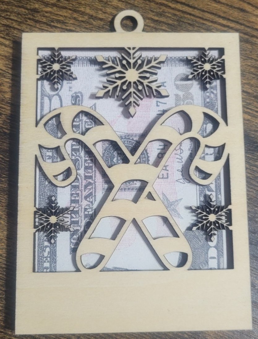 Wooden Laser Cut Money/Gift Card Ornament