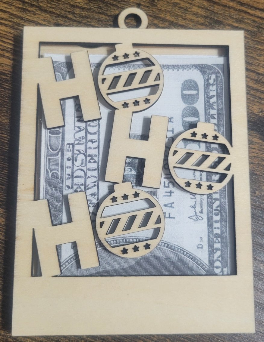 Wooden Laser Cut Money/Gift Card Ornament