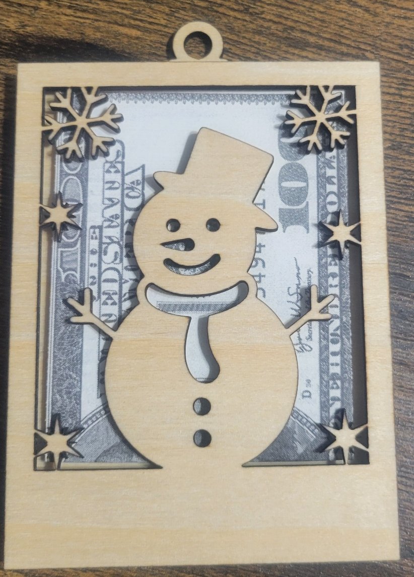 Wooden Laser Cut Money/Gift Card Ornament
