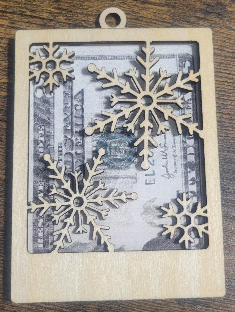 Wooden Laser Cut Money/Gift Card Ornament
