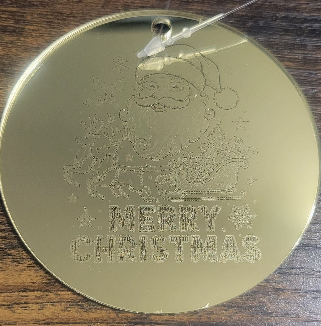 Golden Circular Acrylic Ornament 3 "