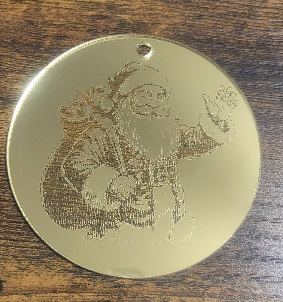 Golden Circular Acrylic Ornament 3 "