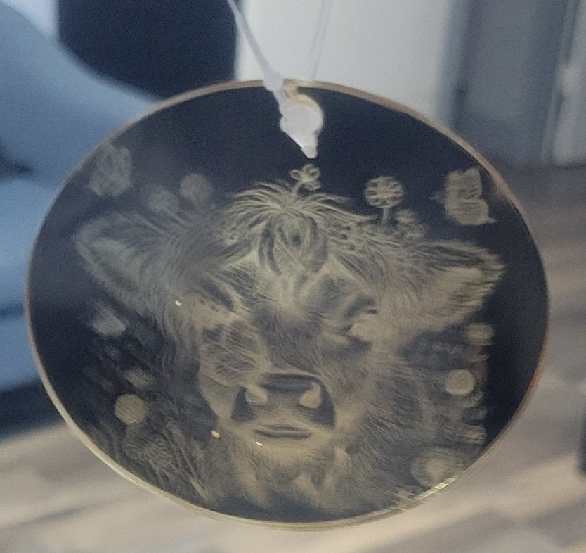 Golden Circular Acrylic Ornament 3 "