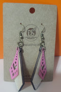 Boho Style Earrings - Wood and Leatherette- 50mm x 20mm