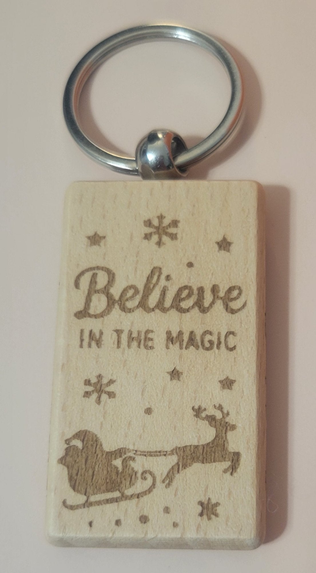Holiday Themed Wooden Rectangular Keychain - 9 Styles