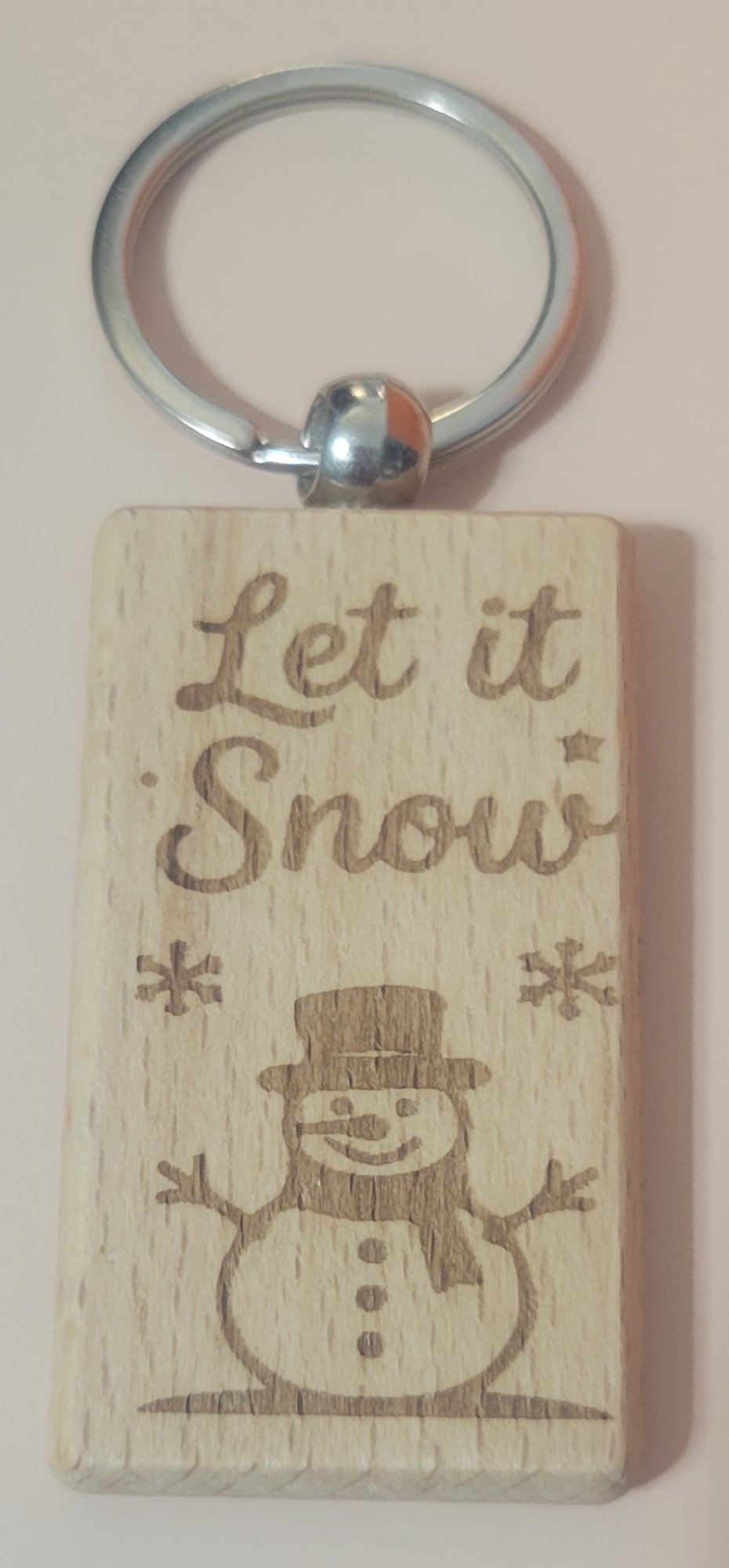 Holiday Themed Wooden Rectangular Keychain - 9 Styles
