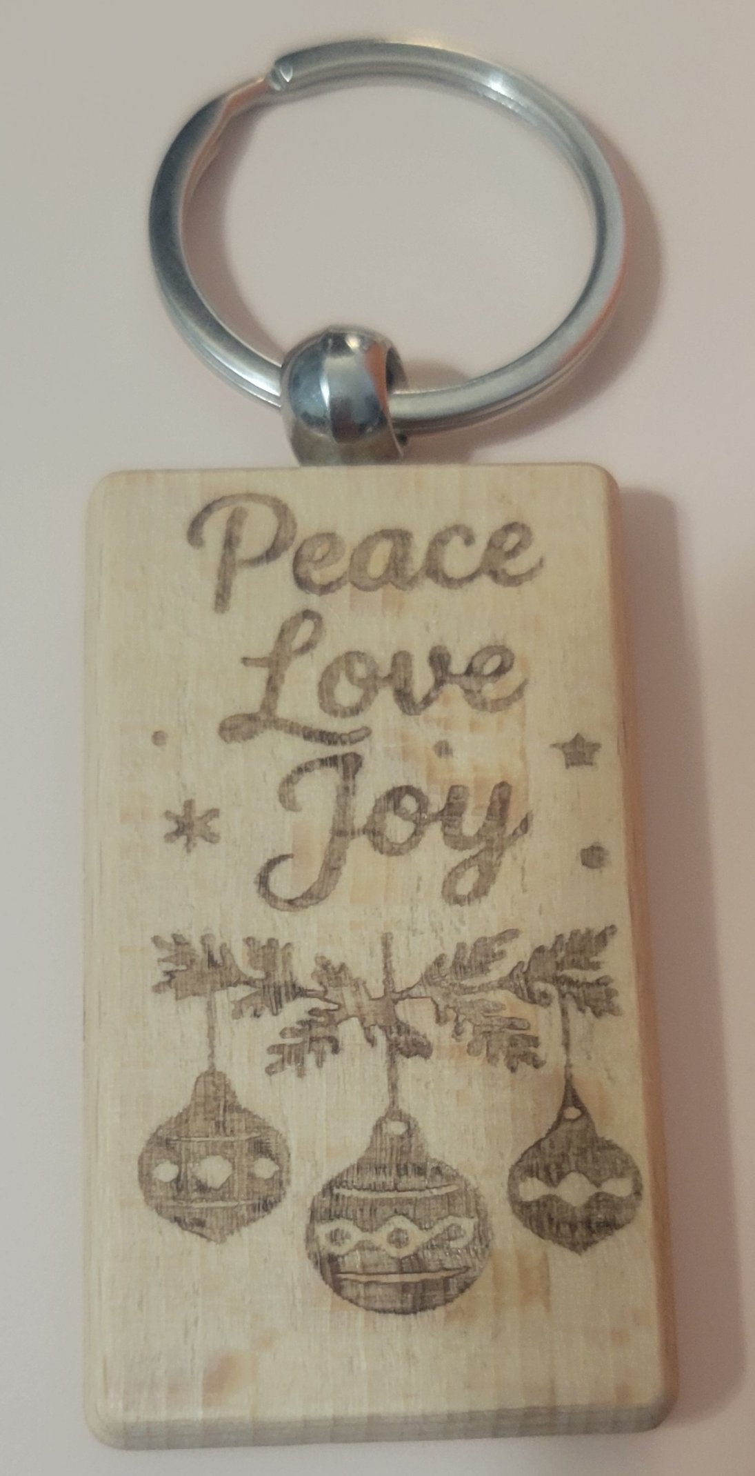 Holiday Themed Wooden Rectangular Keychain - 9 Styles
