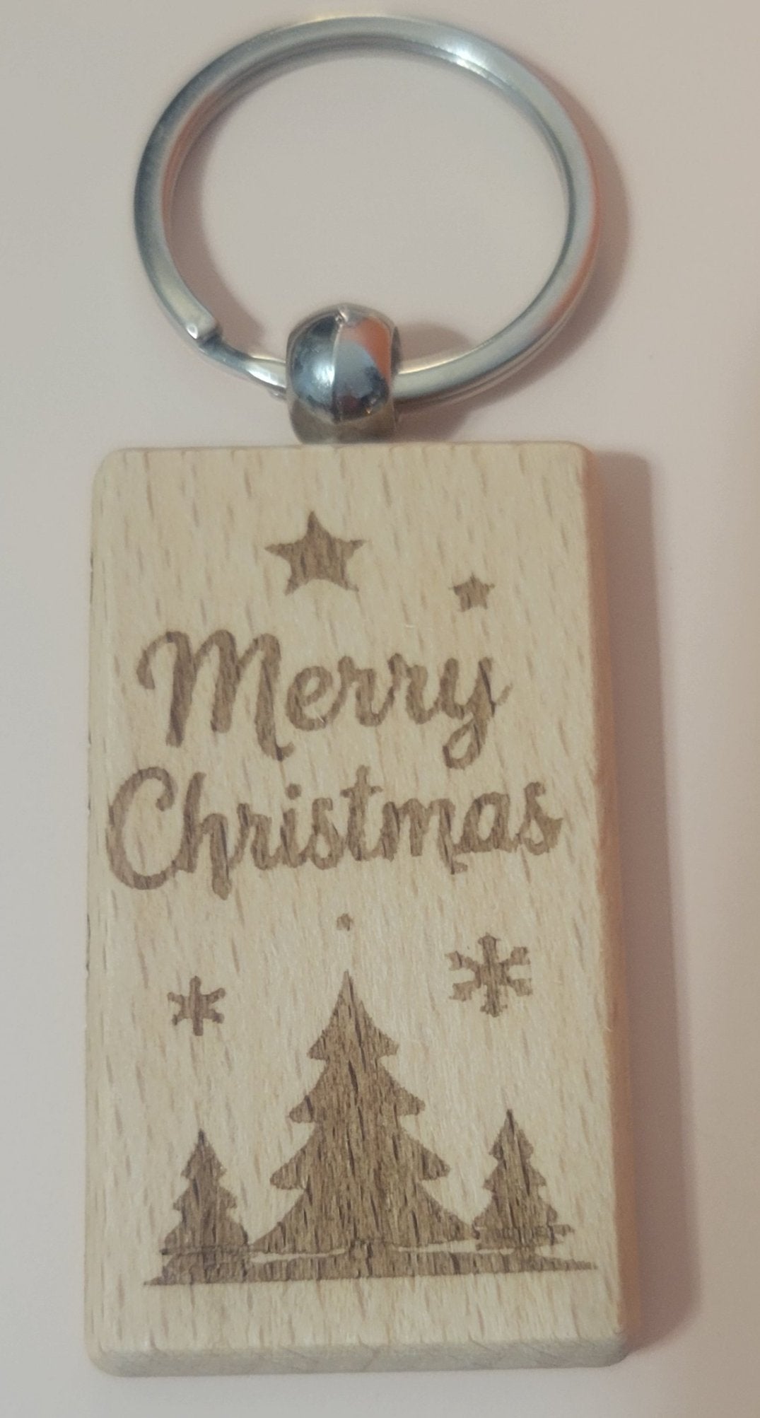Holiday Themed Wooden Rectangular Keychain - 9 Styles