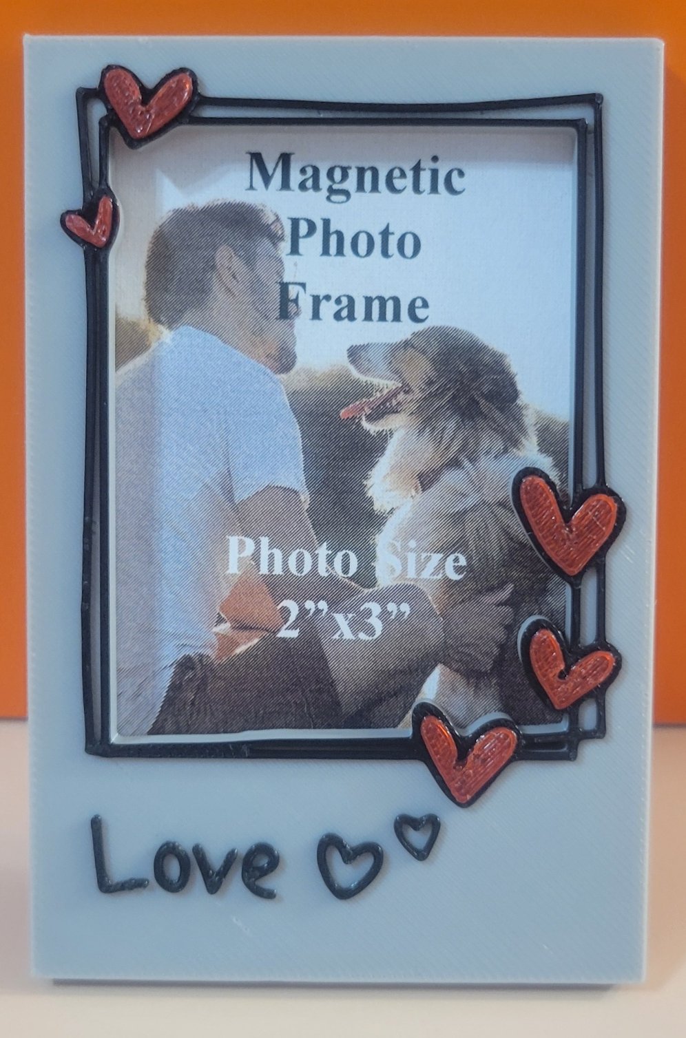 Framed Heart 3D Printed Magnetic Picture Frame