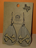 Cross Bones Wooden Earring