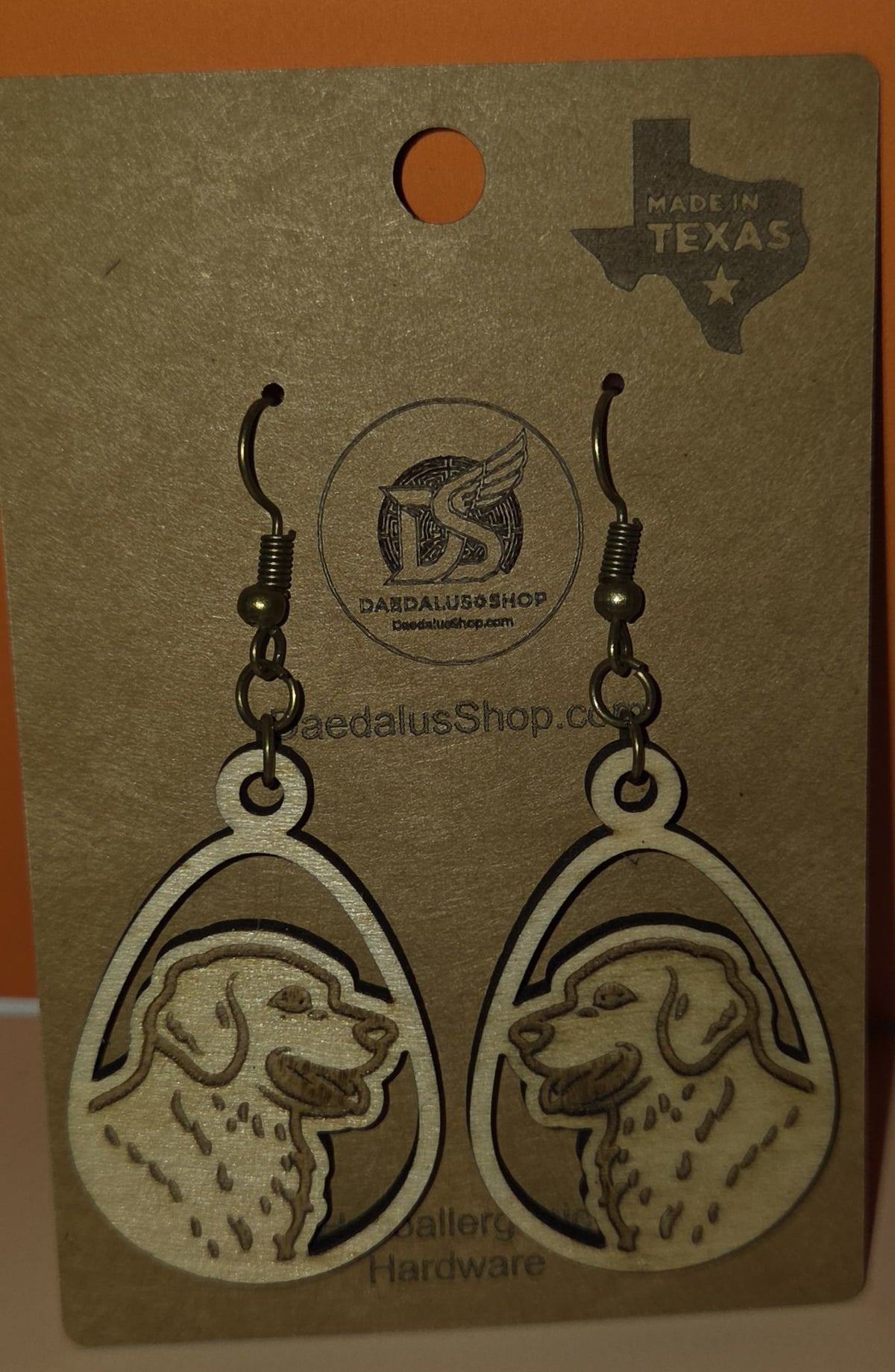 Wooden Teardrop Dog Breed Earrings - 12 Styles