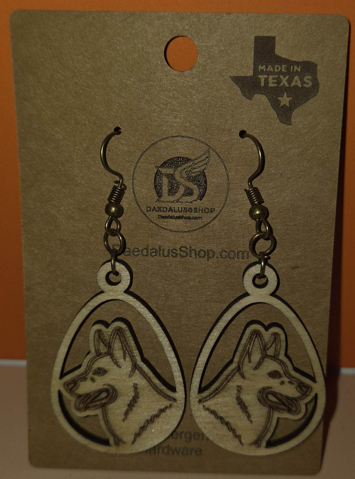 Wooden Teardrop Dog Breed Earrings - 12 Styles