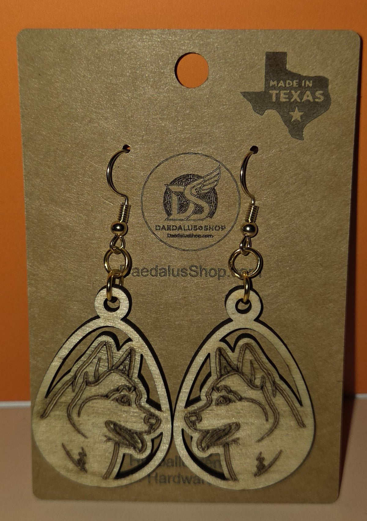 Wooden Teardrop Dog Breed Earrings - 12 Styles
