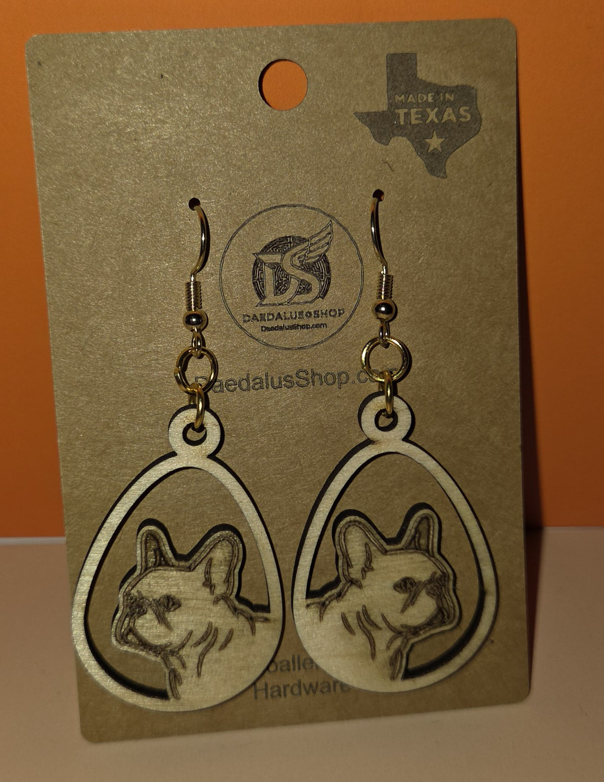 Wooden Teardrop Dog Breed Earrings - 12 Styles