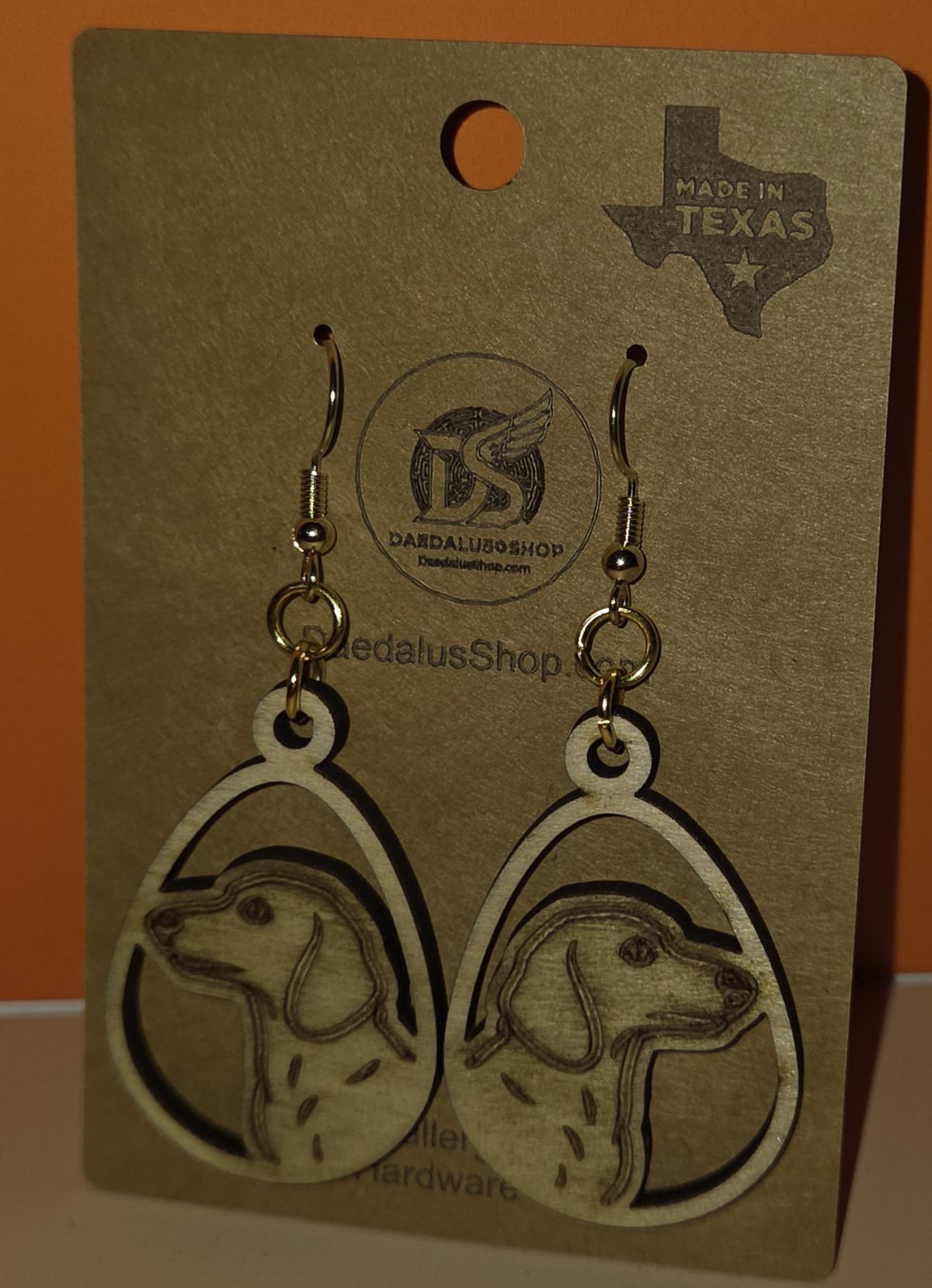 Wooden Teardrop Dog Breed Earrings - 12 Styles