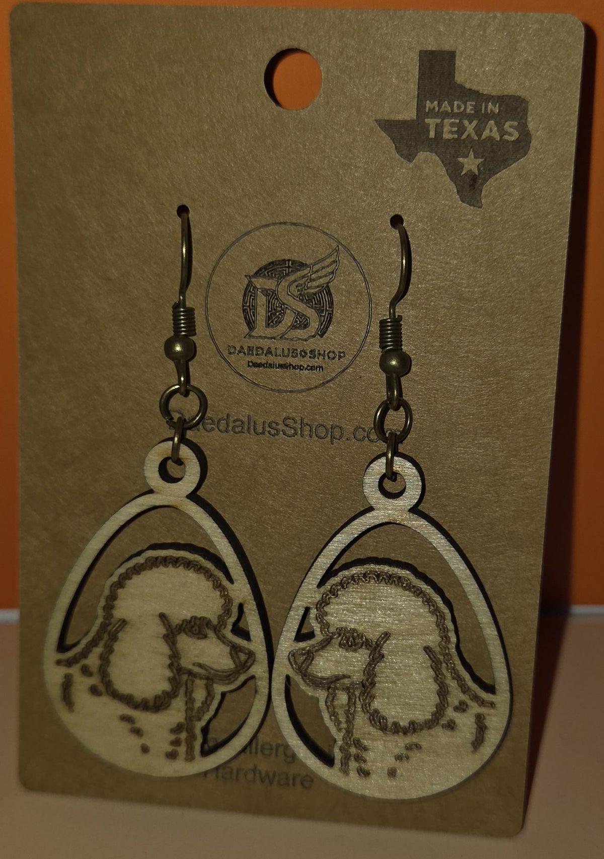 Wooden Teardrop Dog Breed Earrings - 12 Styles