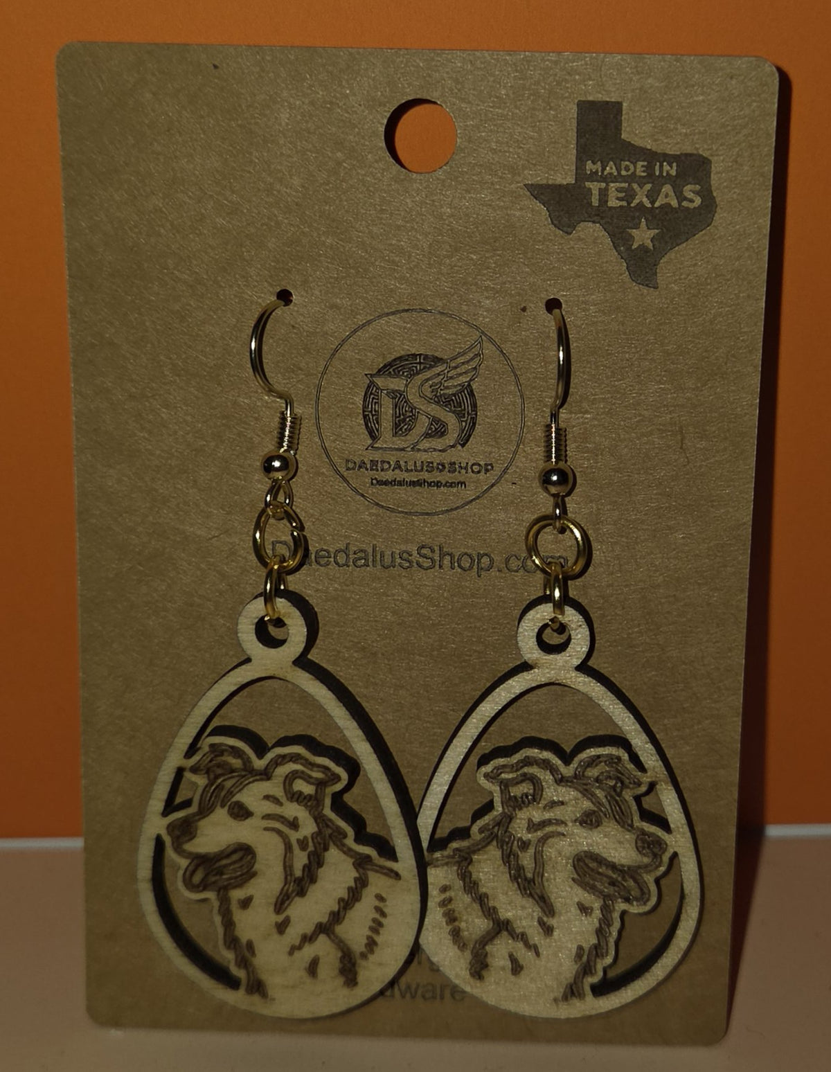 Wooden Teardrop Dog Breed Earrings - 12 Styles