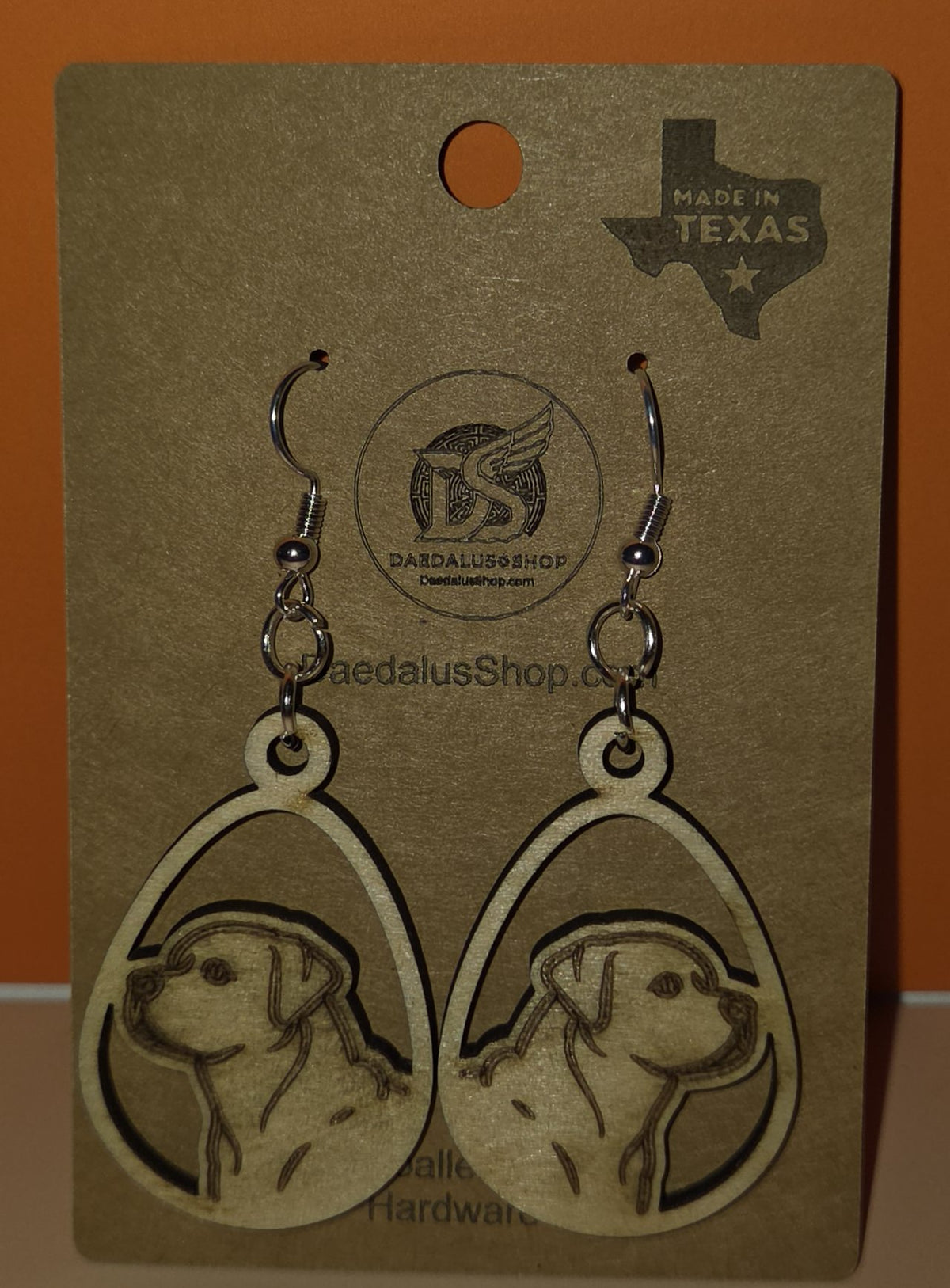 Wooden Teardrop Dog Breed Earrings - 12 Styles