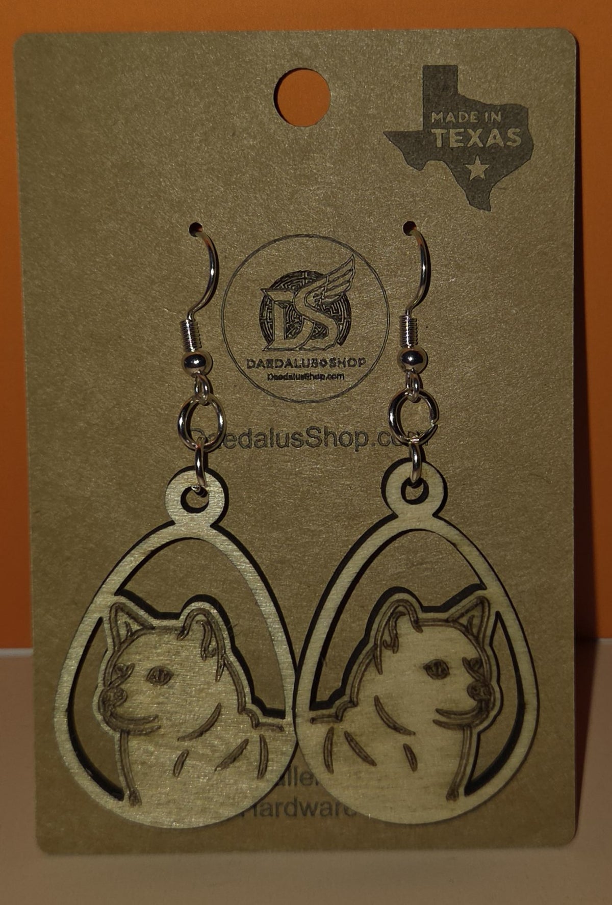 Wooden Teardrop Dog Breed Earrings - 12 Styles