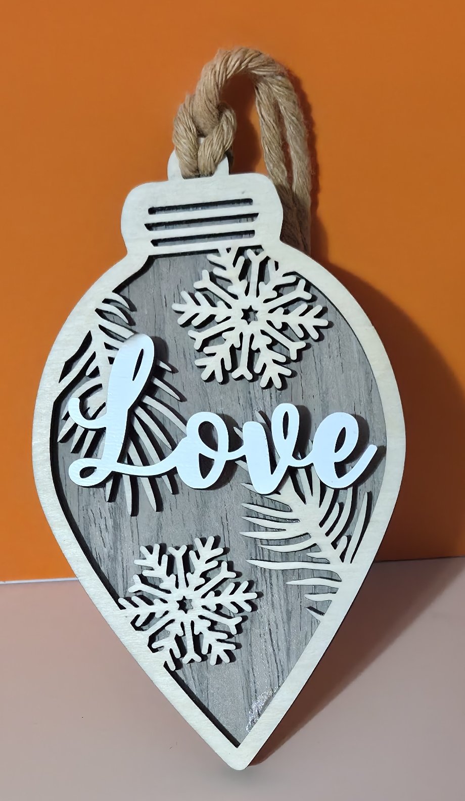 Love Classic Wooden Ornament - Three Layers
