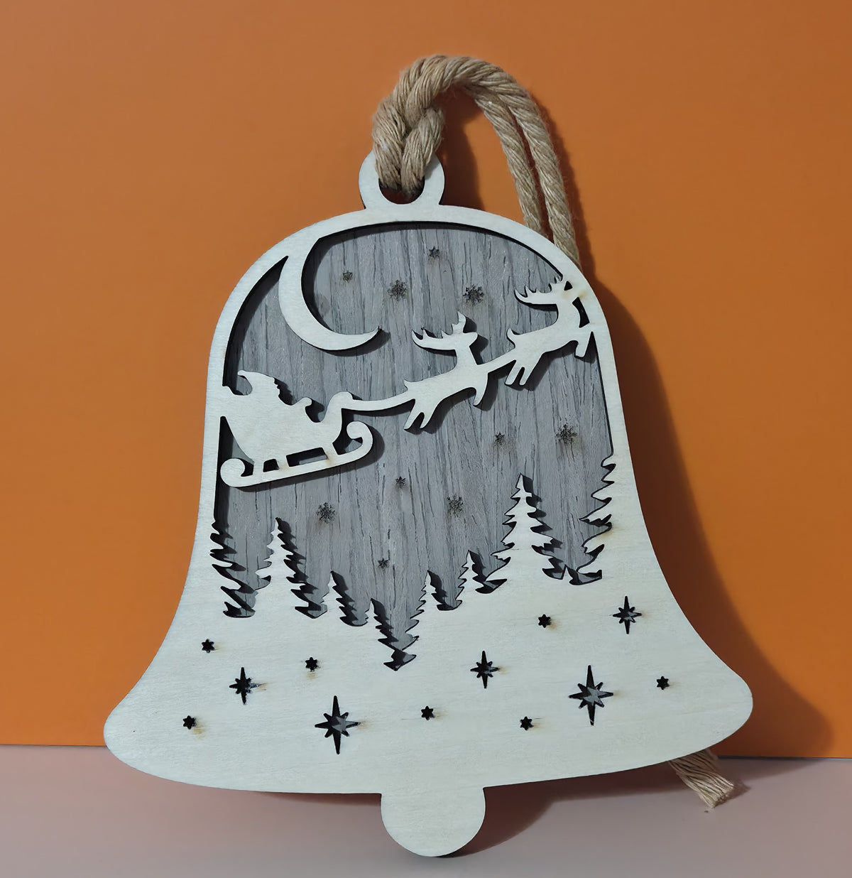 Two Layer Bell Shaped Sleigh Ornament
