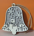 Two Layer Bell Shaped Snowman Ornament