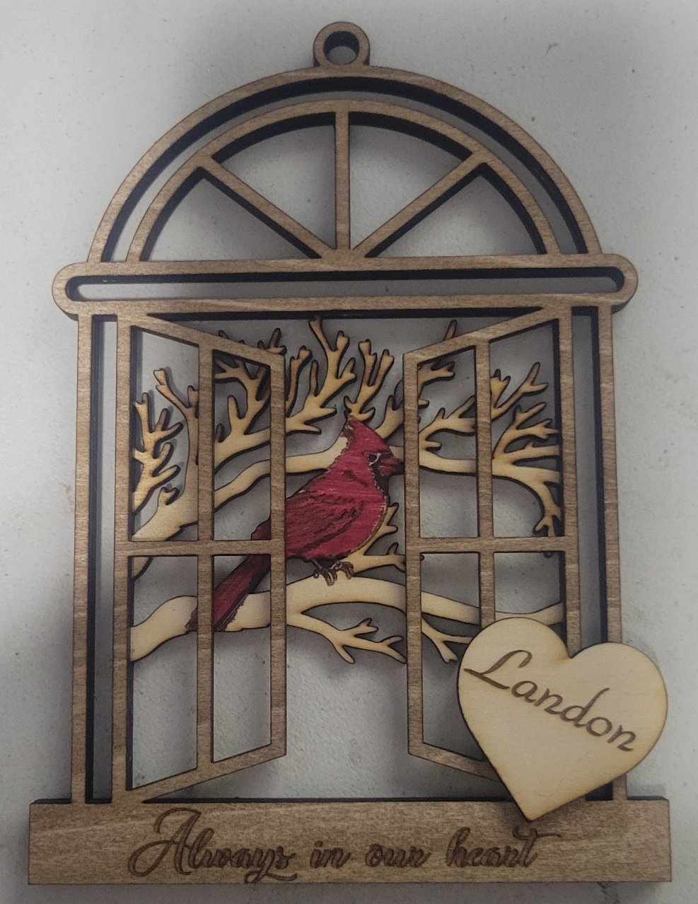 Memorial Cardinal Holiday Ornament - Customized