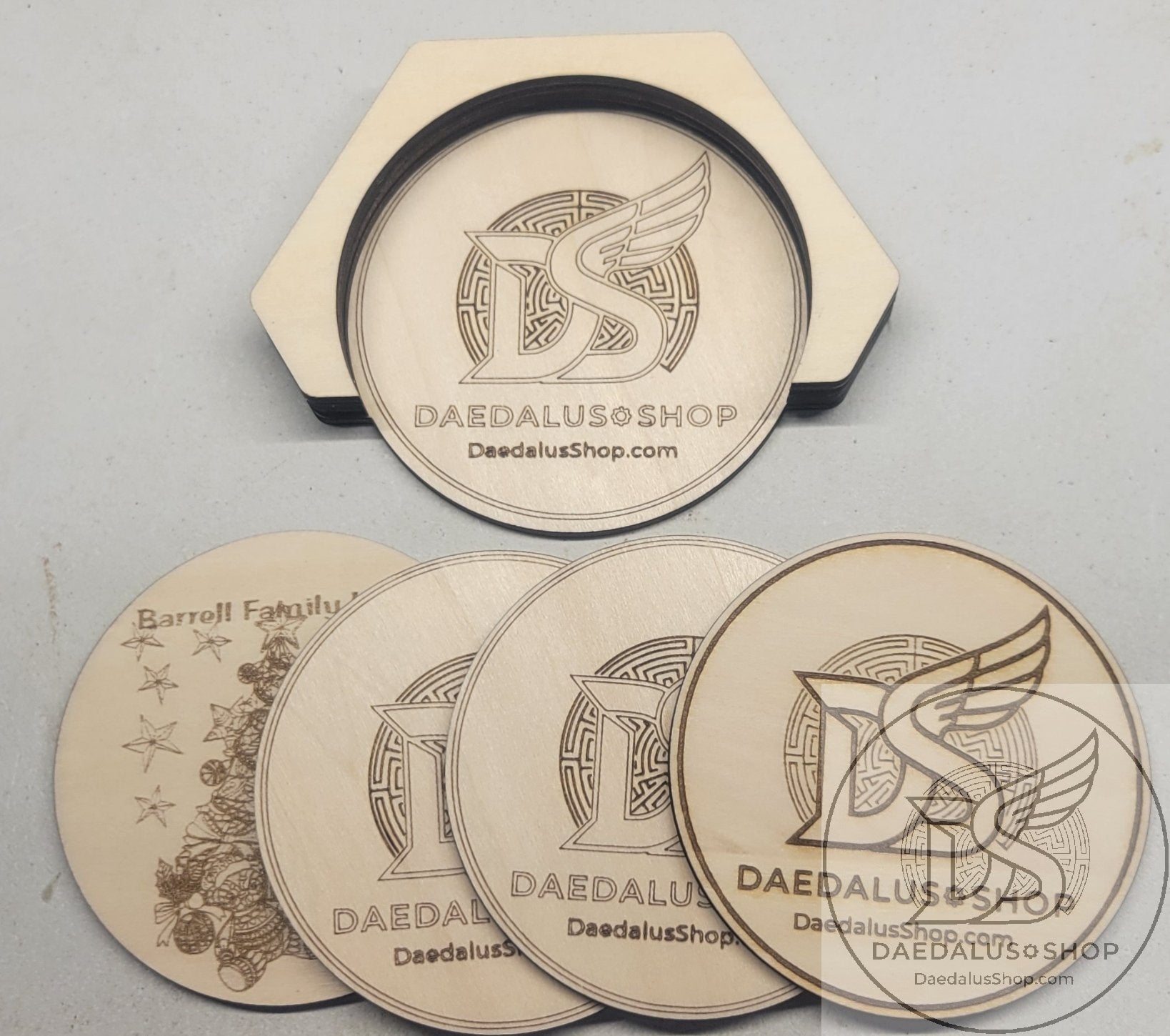 Custom Wood Coaster Set