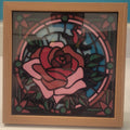 Stained Glass Rose 3D Shadow Frame