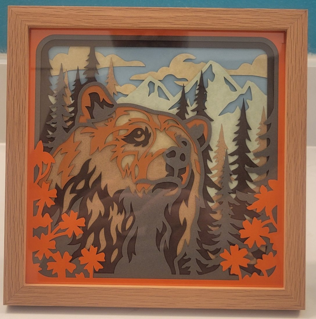 Grizzley Bear 3D Shadow Frame